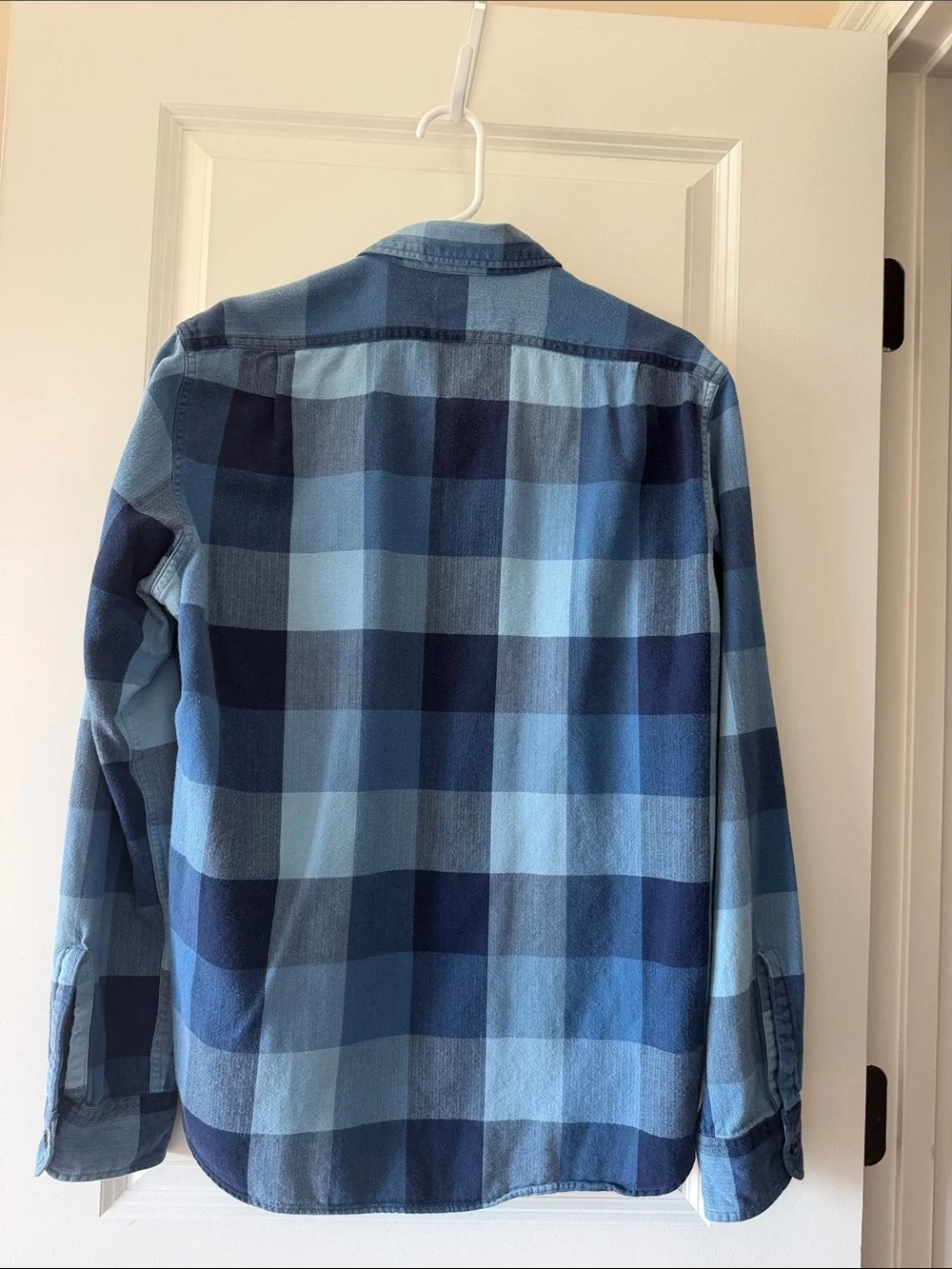 J. Crew Men’s Two-Tone Blue Plaid Button-Down Shirt, Size Medium, Slim Fit